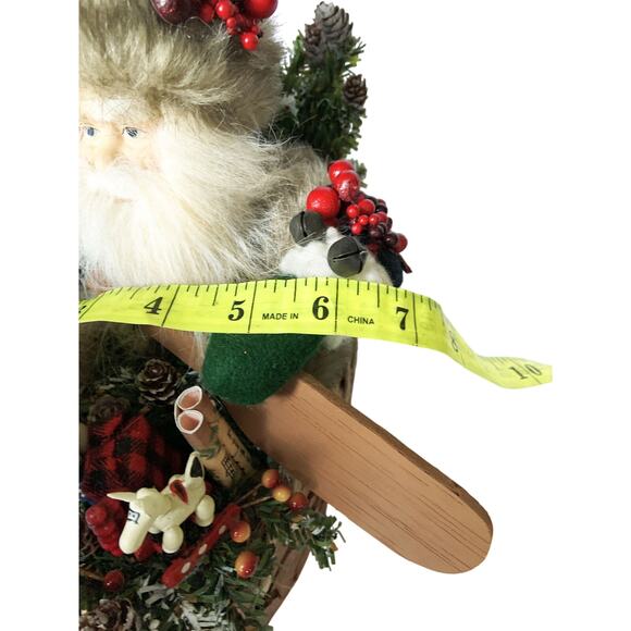 Rustic Canoeing Santa with Toys Tree Cabin Christmas Decor - Picture 9 of 11